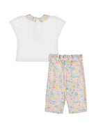 Set pantaloni a fiori per neonato Moschino Kids bianco con girocollo - Rubino Kids