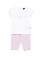 Set pantaloni con logo (2 pezzi) per neonata John Richmond Junior bianco - Rubino Kids
