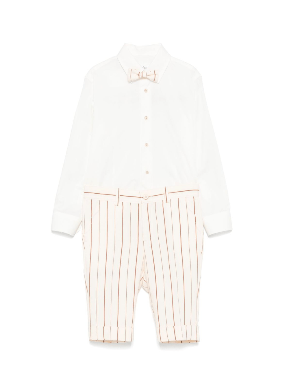 Set pantaloni e camicia per bambino Colorichiari bianco con pantaloni a righe - Rubino Kids