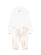 Set pantaloni e camicia per bambino Colorichiari bianco con pantaloni a righe - Rubino Kids