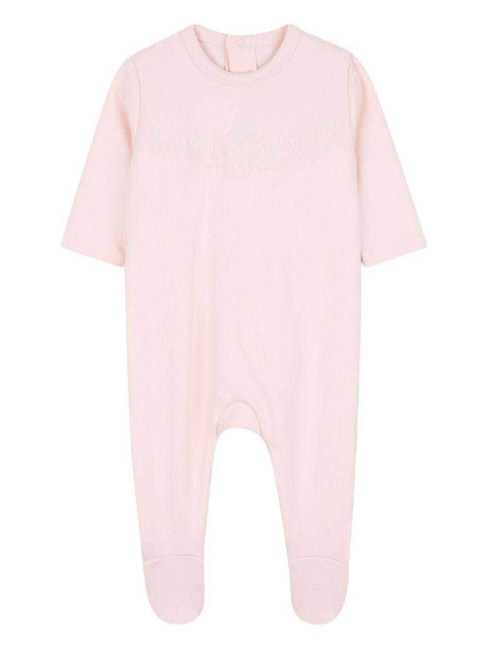 Set per neonata Chloé Kids rosa con logo ricamato - Rubino Kids