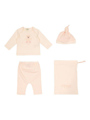 Fendi Kids Pink Baby Set with FF Motif