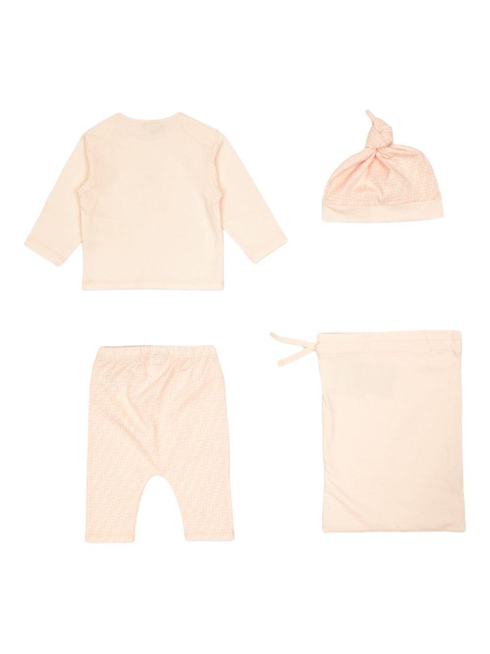 Set per neonati Fendi Kids rosa con motivo FF - Rubino Kids