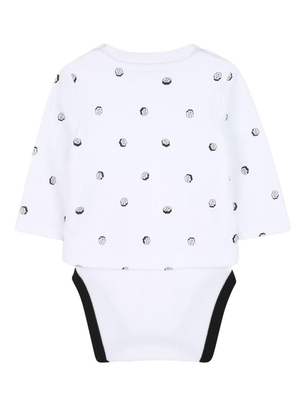 Set per neonato Boss kidswear bianco con stampa logo all - over - Rubino Kids
