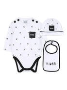 Set per neonato Boss kidswear bianco con stampa logo all - over - Rubino Kids