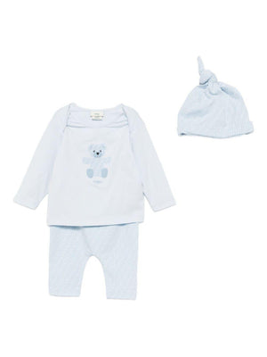 Fendi Kids baby set in light blue with logo