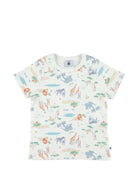 Set pigiama e maschera per bambino Petit Bateau bianco con stampa animali all - over - Rubino Kids