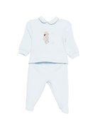 Set pigiama per neonato Il Gufo azzurro con ricami animali sul davanti - Rubino Kids