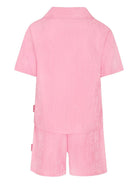Set shorts per bambina John Richmond Junior rosa con logo jacquard - Rubino Kids