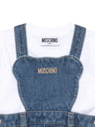 Set t-shirt e gonna per neonata Moschino Kids denim con logo Teddy Bear - Rubino Kids