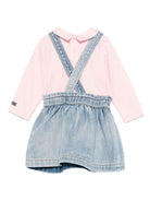 Set t-shirt e gonna per neonata Moschino Kids rosa con applicazione Teddy Bear - Rubino Kids