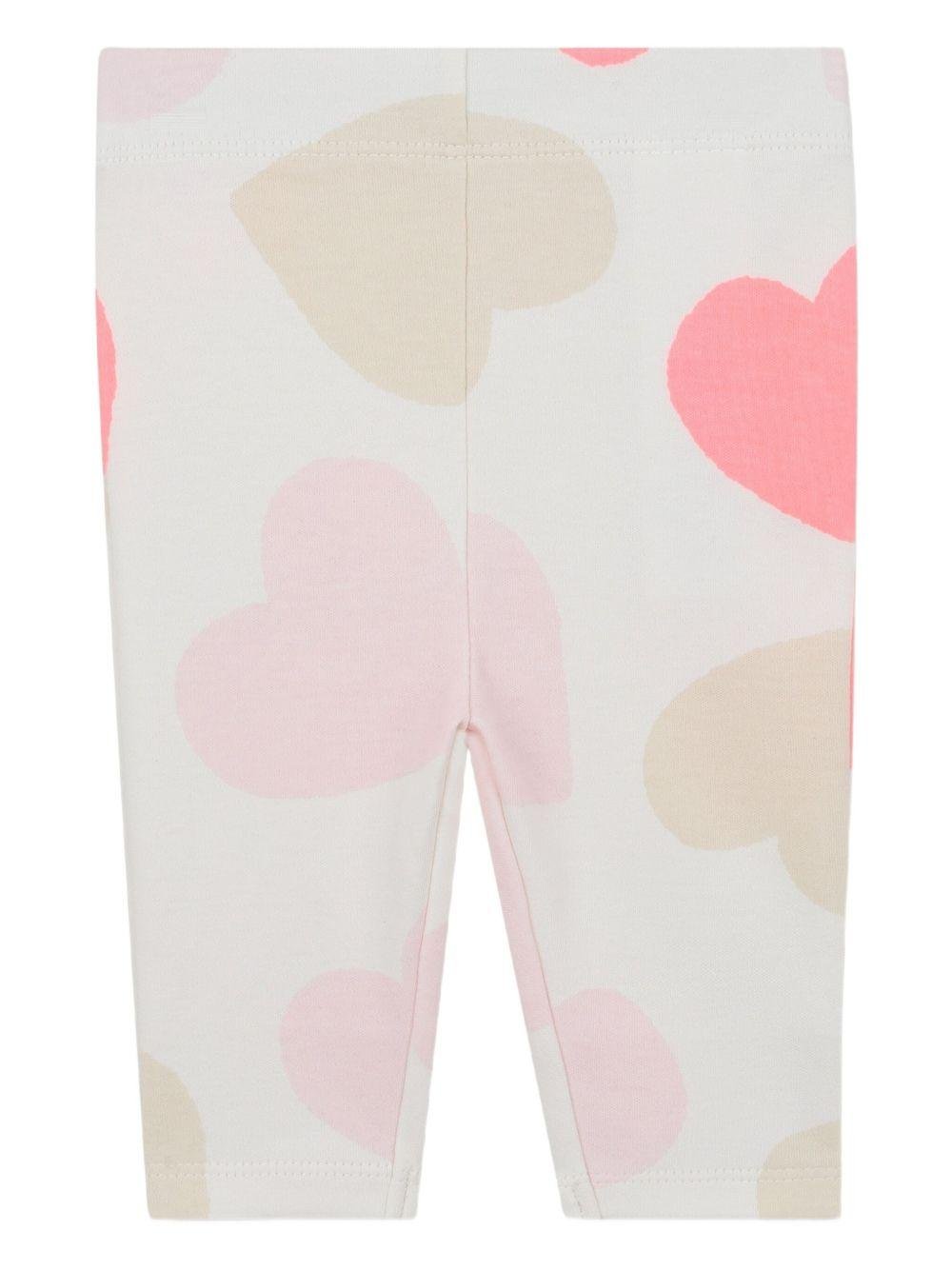 Set T-shirt e pantaloni per neonata Billieblush bianco con stampa a cuori - Rubino Kids