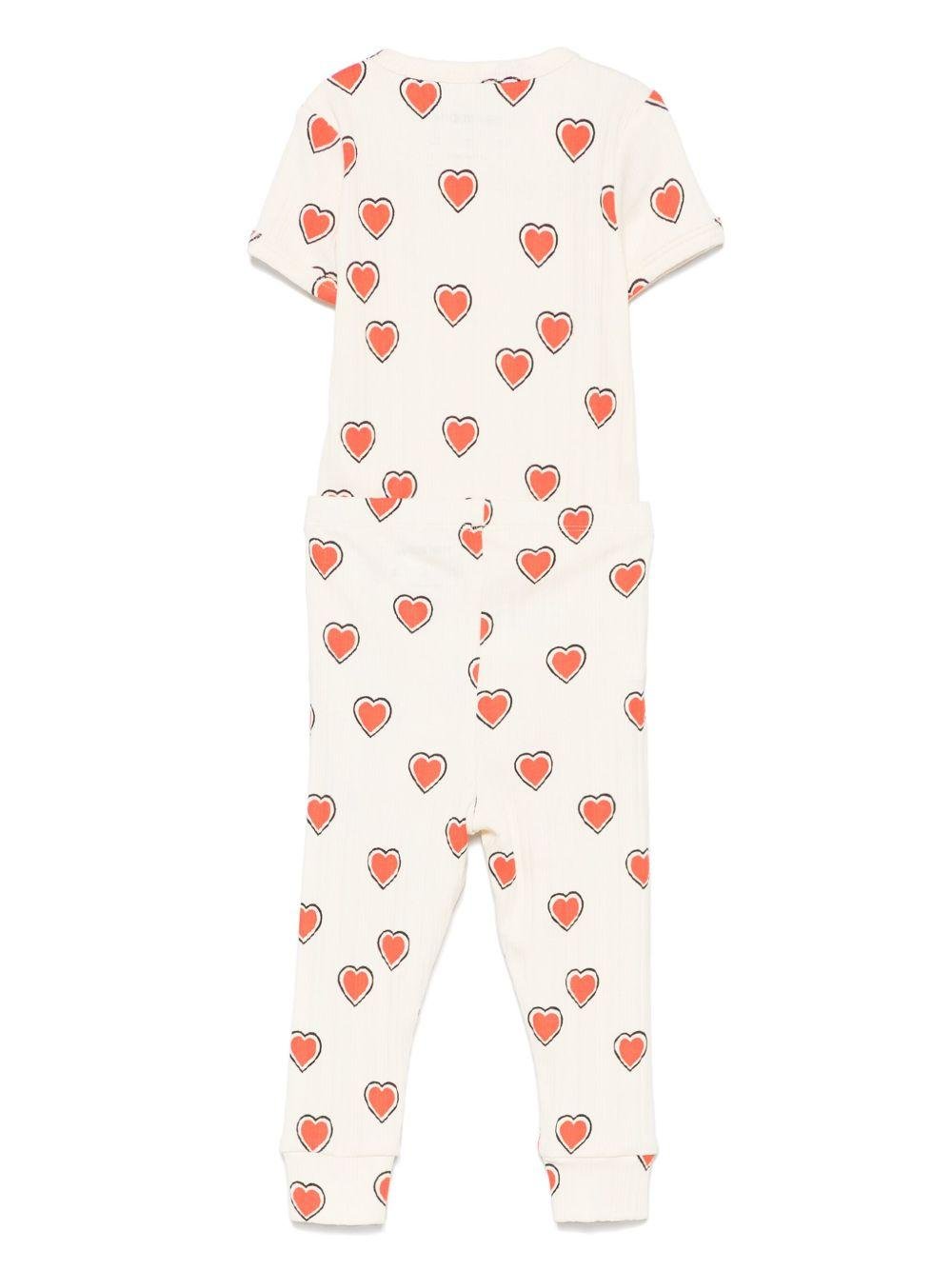 Set t-shirt e pantaloni per neonata Mini Rodini bianco con stampa grafica - Rubino Kids