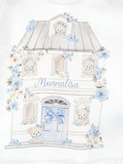 Set t-shirt e pantaloni per neonata Monnalisa bianco con stampa floreale - Rubino Kids