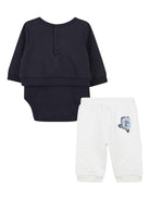 Set t-shirt e pantaloni per neonato Givenchy Kids blu con design con logo ricamato - Rubino Kids