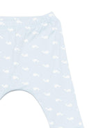 Set t-shirt e pantaloni per neonato Petit Bateau azzurro con stampa balene all - over - Rubino Kids
