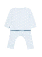 Set t-shirt e pantaloni per neonato Petit Bateau azzurro con stampa balene all - over - Rubino Kids