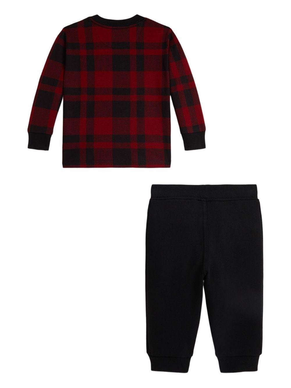 Set t-shirt e pantaloni per neonato Polo Ralph Lauren Kids rosso con motivo a quadri - Rubino Kids