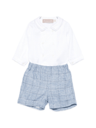 Set t-shirt e short per neonato La Stupenderia blu con colletto tondo - Rubino Kids