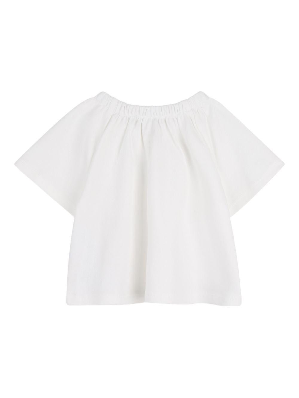 Set t-shirt e shorts per neonata Michael Kors Kids bianco e blu con stampa a fantasia - Rubino Kids