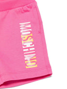 Set t-shirt e shorts per neonata moschino Kids fucsia con stampa logo e Teddy Bear - Rubino Kids