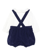 Set t-shirt e shorts per neonata Tartine Et Chocolat blu con bretelle incrociate - Rubino Kids