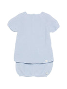 Set t-shirt e shorts per neonati Paz Rodriguez blu con lavorazione pointelle - Rubino Kids