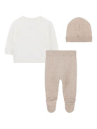 Set t-shirt pantaloni e cappello per neonata Givenchy Kids beige con logo ricamato - Rubino Kids
