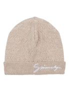 Set t-shirt pantaloni e cappello per neonata Givenchy Kids beige con logo ricamato - Rubino Kids