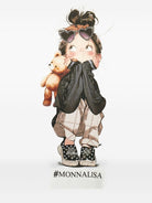 Set top e leggins per bambina Monnalisa bianco e nero con stampa grafica - Rubino Kids