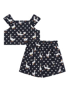 Set Top e Shorts per bambina Moschino Kids nero con stampa - Rubino Kids