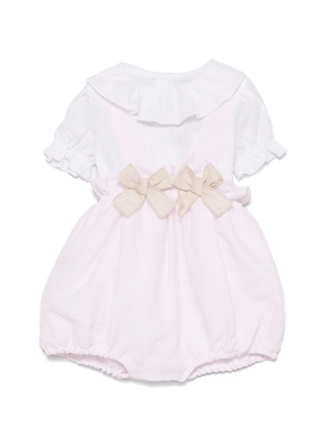 La Stupenderia white top and shorts set for newborns with buttoned straps