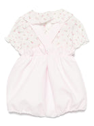 Set top e shorts per neonata La Stupenderia rosa a fiori con cinturini con bottone - Rubino Kids