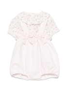 Set top e shorts per neonata La Stupenderia rosa a fiori con cinturini con bottone - Rubino Kids