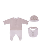 Set tre pezzi per neonati Fendi Kids beige con stampa Cavallino Fendi - Rubino Kids