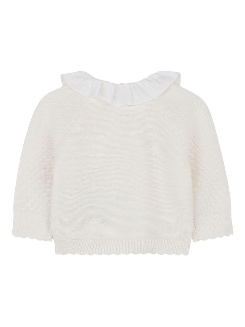 Set tuta e pantaloni sportivi per neonata Chloé Kids bianco con colletto con ruches - Rubino Kids