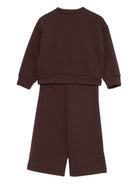 Set tuta per bambina Il Gufo marrone con dettagli floreali - Rubino Kids