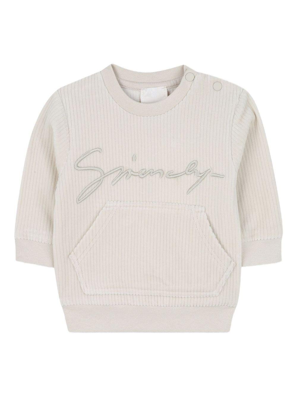 Set tuta per neonato Givenchy Kids bianco con logo ricamato - Rubino Kids