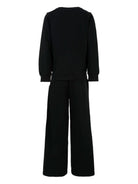 Set tuta sportiva per bambina John Richmond Junior nera con stampa del logo - Rubino Kids