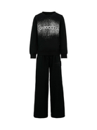 Set tuta sportiva per bambina John Richmond Junior nera con stampa del logo - Rubino Kids