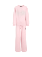 Set tuta sportiva per bambina John Richmond Junior rosa con logo glitterato - Rubino Kids