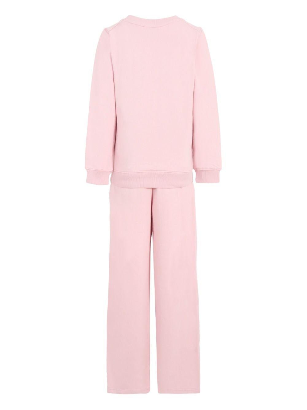 Set tuta sportiva per bambina John Richmond Junior rosa con logo glitterato - Rubino Kids