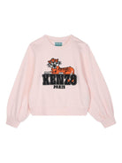 Set tuta sportiva per bambina Kenzo Kids rosa con logo Kenzo - Rubino Kids