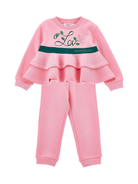 Set tuta sportiva per bambina Monnalisa rosa con ruches - Rubino Kids