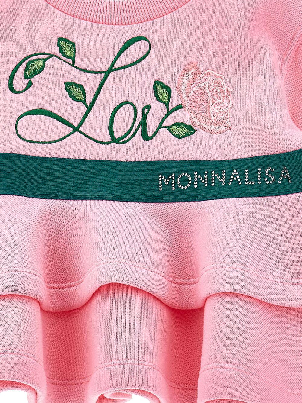 Set tuta sportiva per bambina Monnalisa rosa con ruches - Rubino Kids