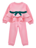Set tuta sportiva per bambina Monnalisa rosa con ruches - Rubino Kids