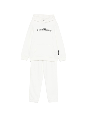Set tuta sportiva per bambino John Richmond Junior bianco con logo ricamato