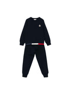 Set tuta sportiva per bambino Moncler Enfant nera elasticizzata - Rubino Kids