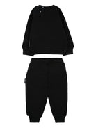 Set tuta sportiva per neonata John Richmond Junior nera con logo effetto spray - Rubino Kids