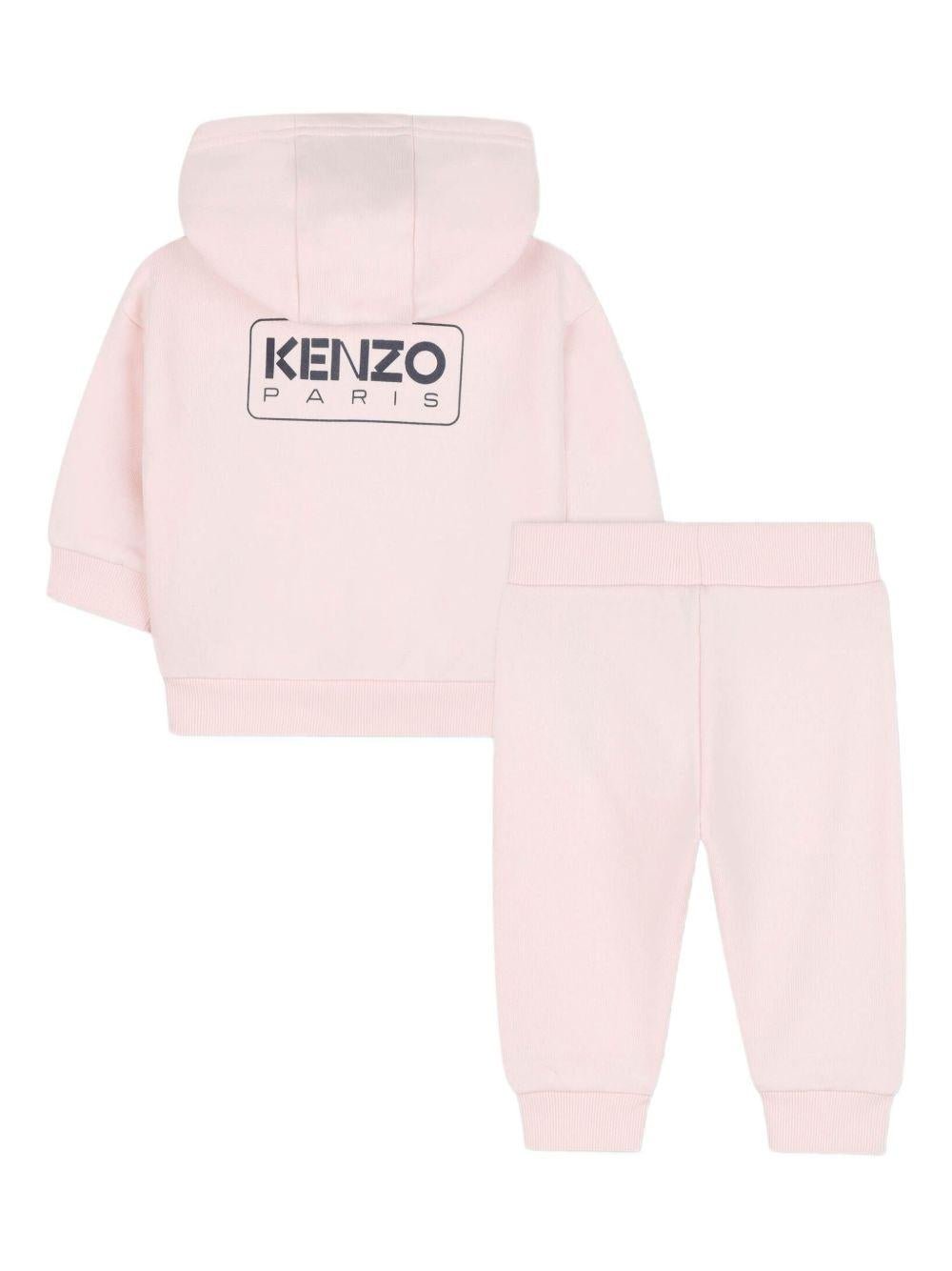 Set tuta sportiva per neonata Kenzo Kids rosa con stampa con logo posteriore - Rubino Kids